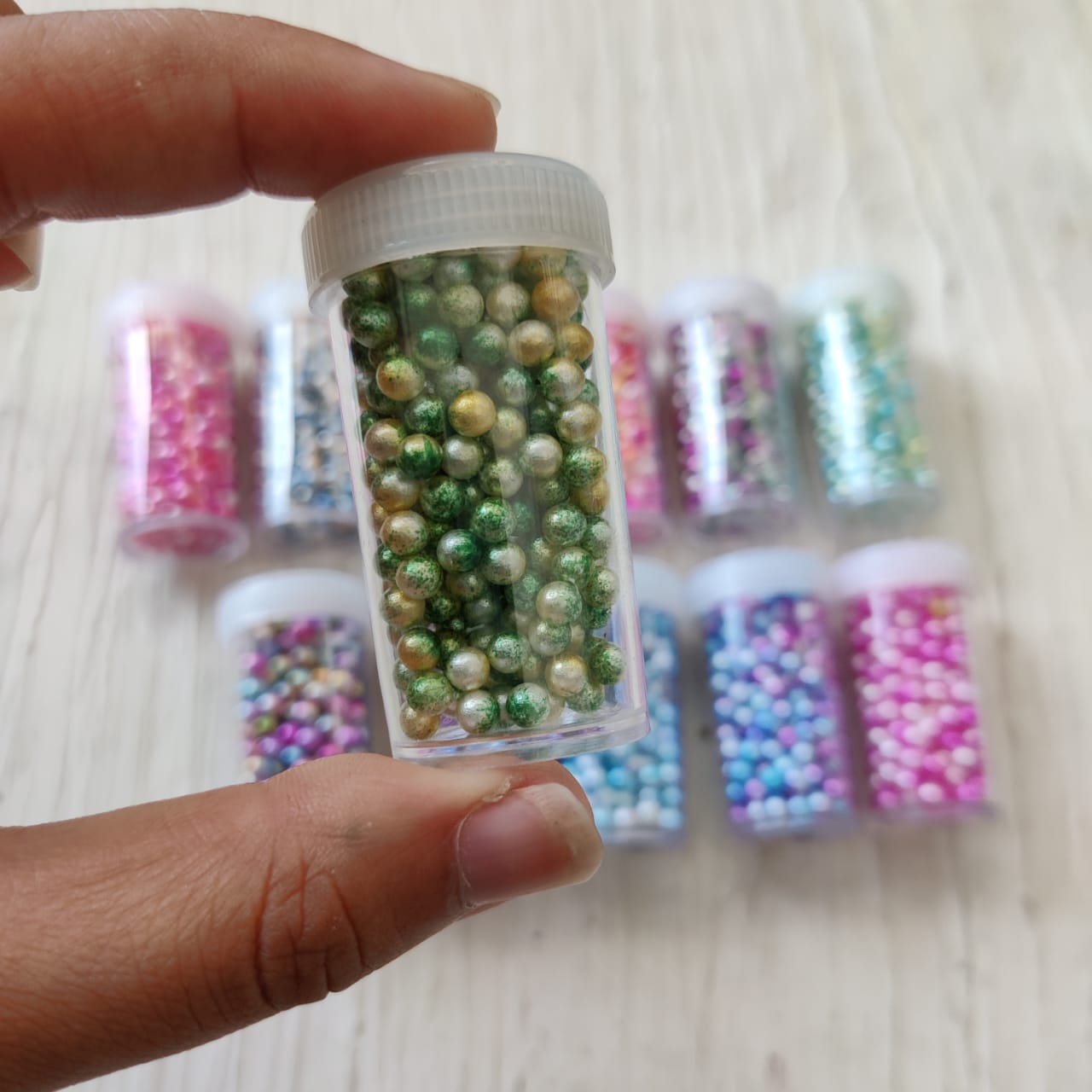 Set of 12 Marble Beads Set Tulsi Resin Store