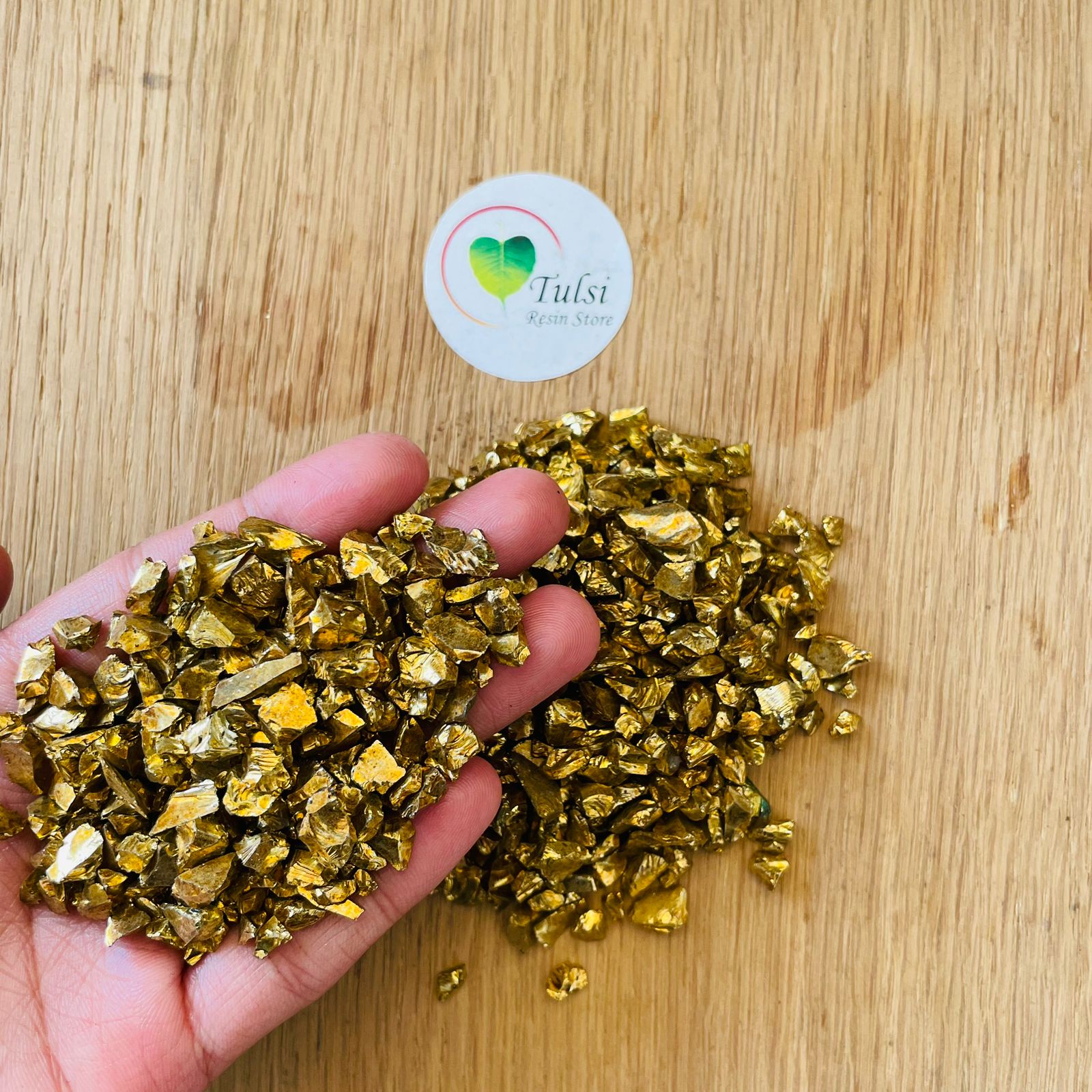 Antique Golden Plated Crystals tulsiresin