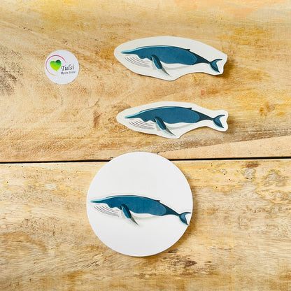 Blue transparent fish sticker Tulsi Resin Store