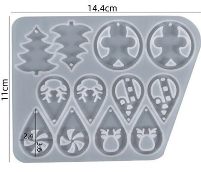 Christmas Theme Earring Mould (A) Tulsi Resin Store