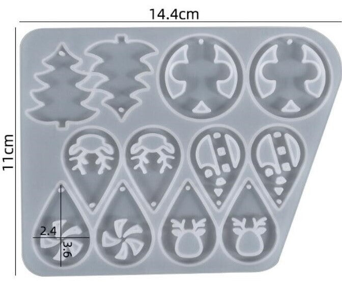Christmas Theme Earring Mould (A) Tulsi Resin Store