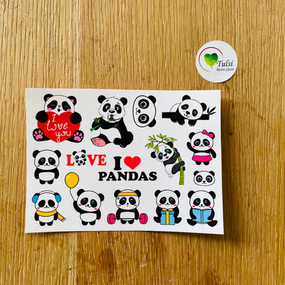 Colourful Sticker Sheet - Panda Tulsi Resin Store