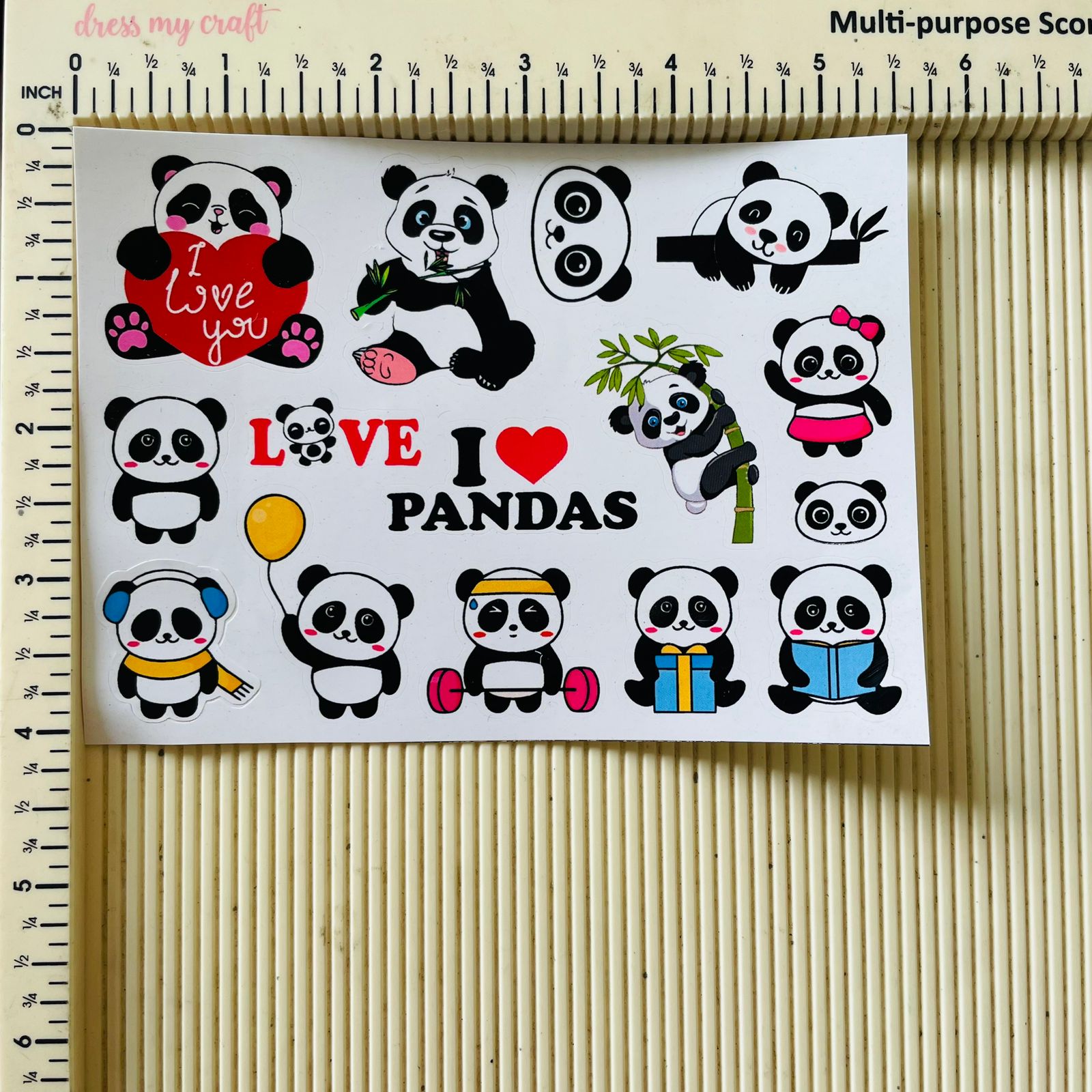 Colourful Sticker Sheet - Panda Tulsi Resin Store