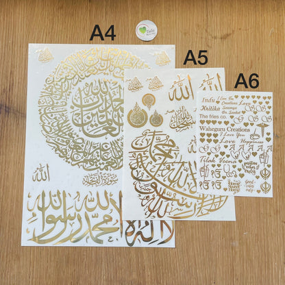 Custom Gold Metal Sticker Sheet Tulsi Resin Store