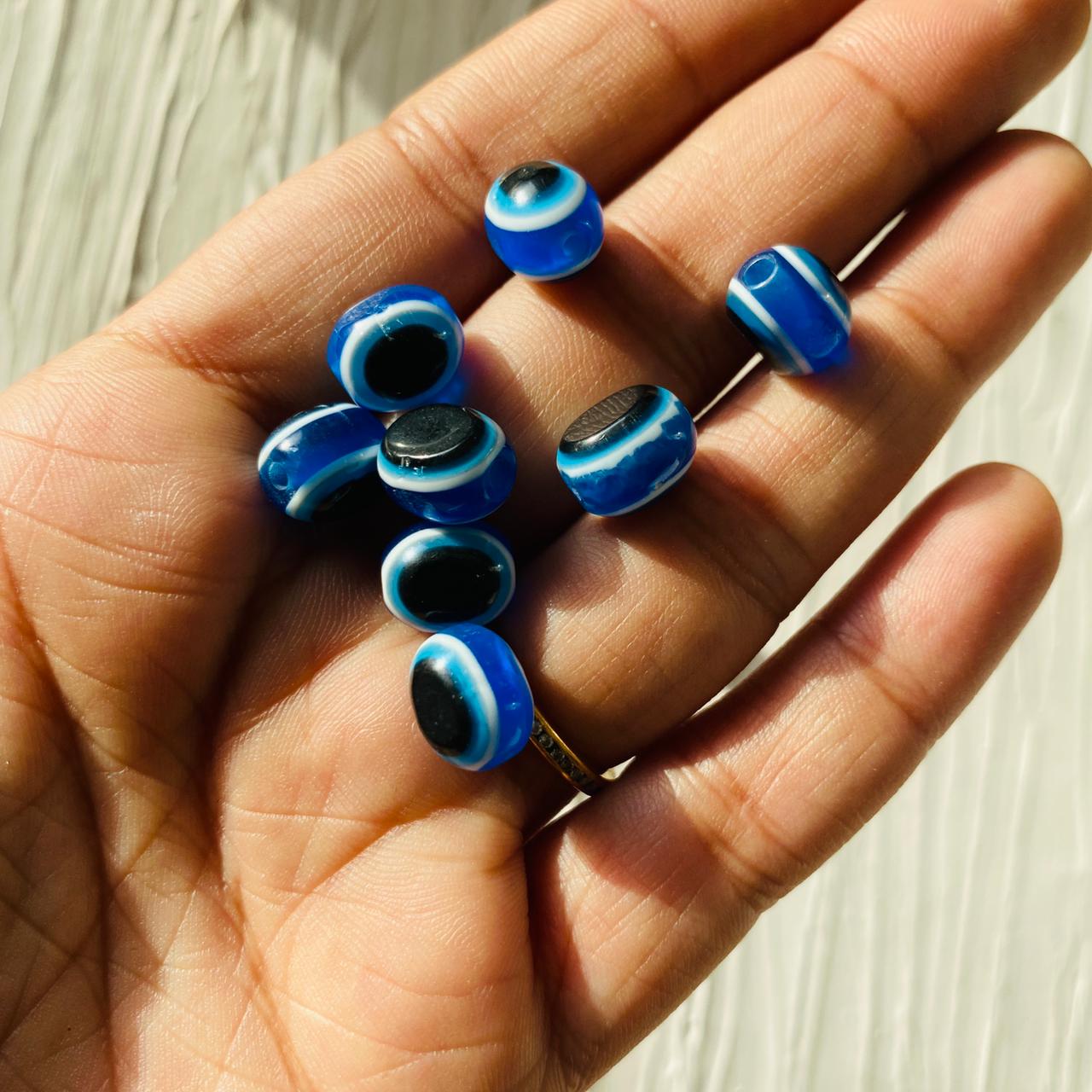 Evil Eye beads (A) (2pc) - Oval tulsiresin