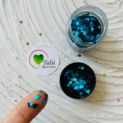 Heart Glitter Chunks Firoji Tulsi Resin Store