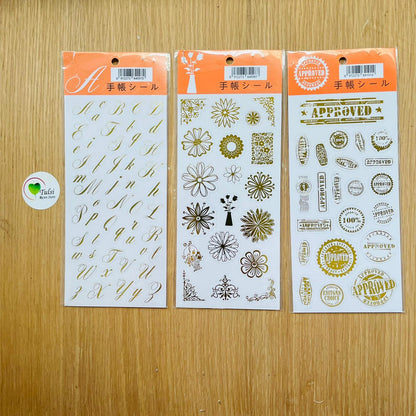 Gold Foil Transparent Sticker (A) Tulsi Resin Store