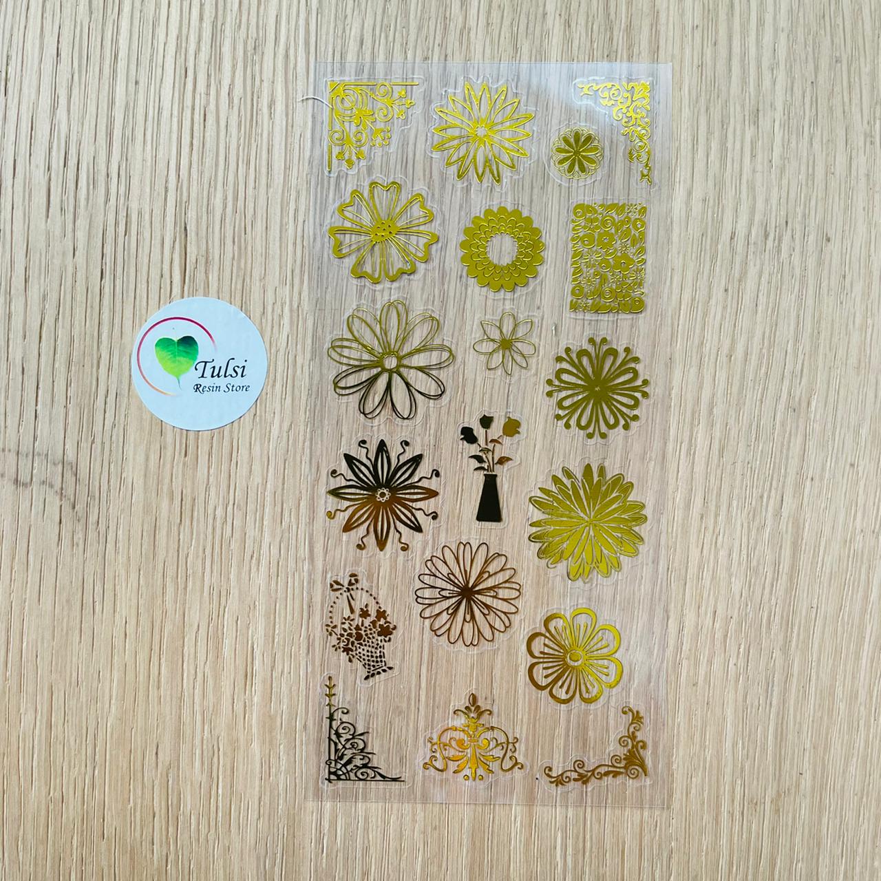 Gold Foil Transparent Sticker (A) Tulsi Resin Store