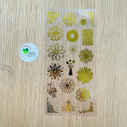 Gold Foil Transparent Sticker (A) Tulsi Resin Store