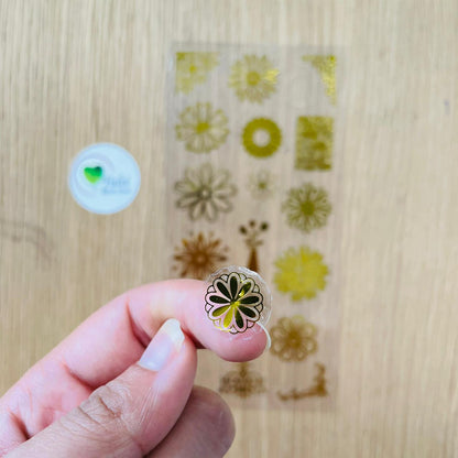 Gold Foil Transparent Sticker (A) Tulsi Resin Store