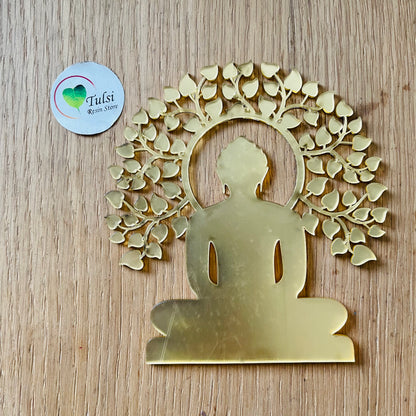 Acrylic Mahaveer Swami With Tree Cutout (B) Tulsi Resin Store