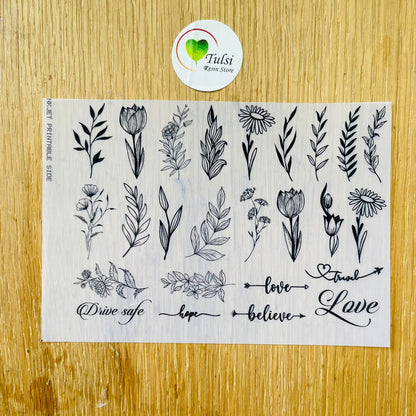 A6 Insert sheet - Flower Stem - - Tulsi Resin Store