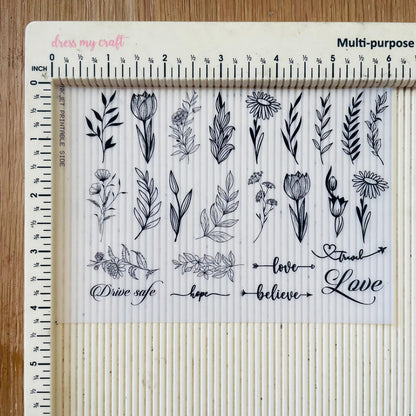 A6 Insert sheet - Flower Stem - - Tulsi Resin Store