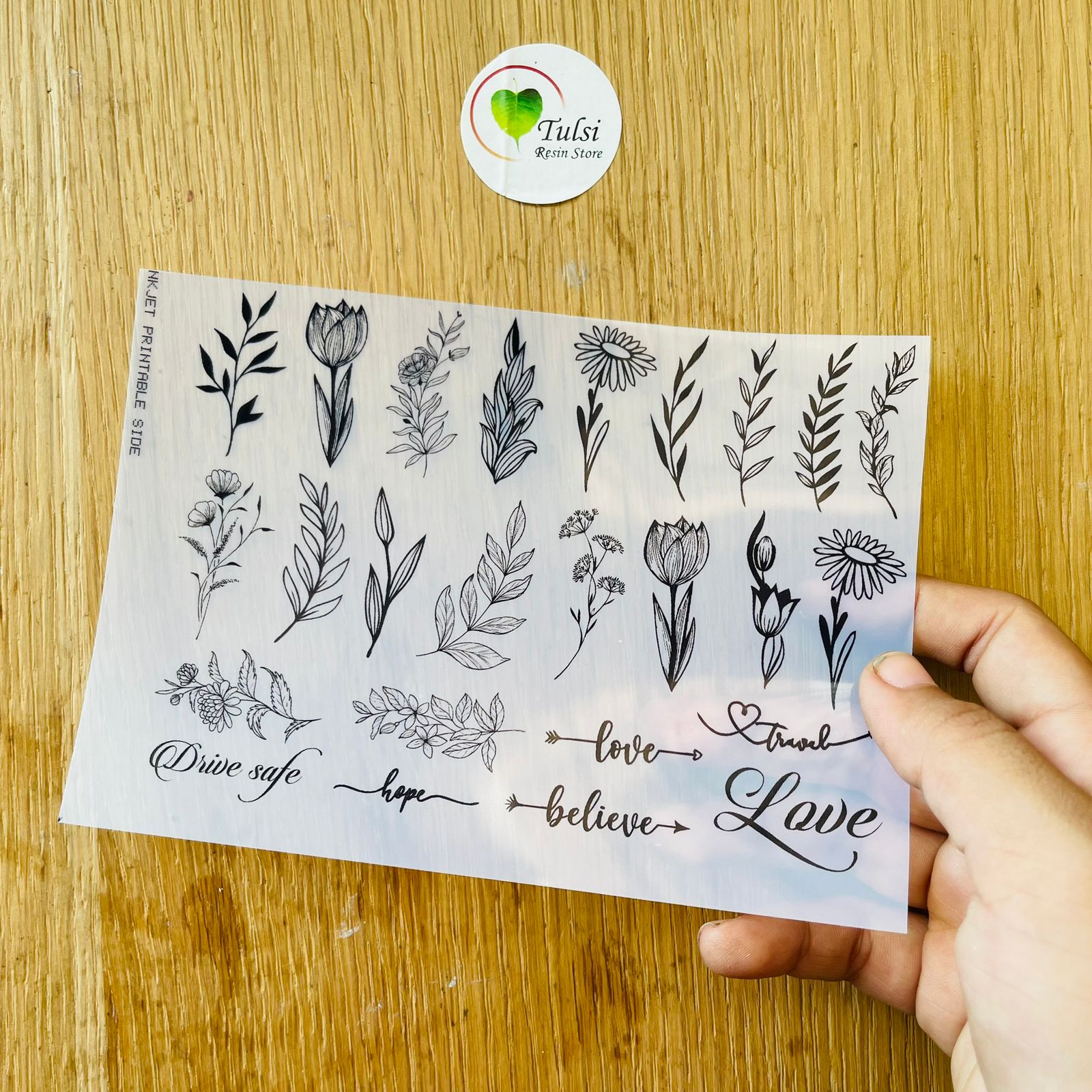 A6 Insert sheet - Flower Stem - - Tulsi Resin Store