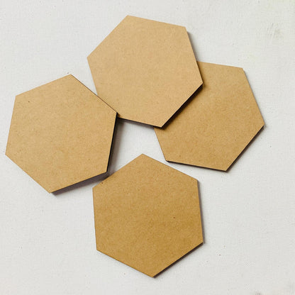 MDF Coaster Hexagon tulsiresin