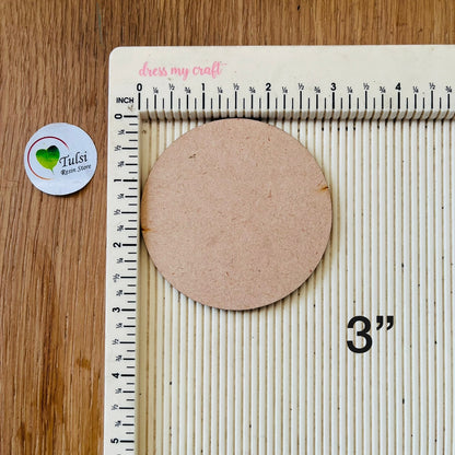 MDF 3 MM Round Base Without Hole 3" Tulsi Resin Store