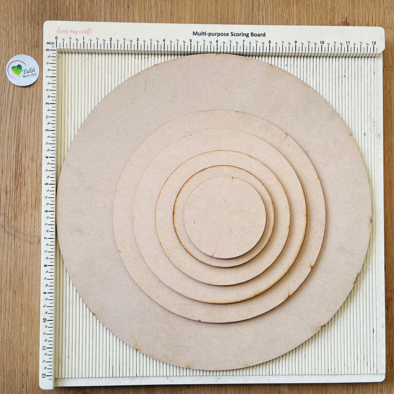 MDF 3 MM Round Base Without Hole Tulsi Resin Store