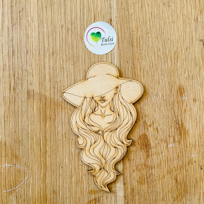 MDF Cutout Engraved - Line Lady Tulsi Resin Store