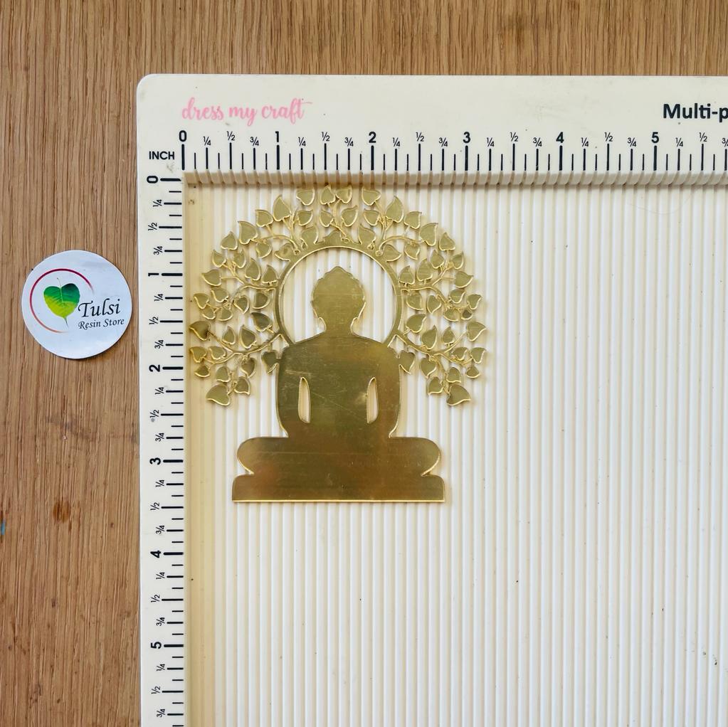 Acrylic Mahaveer Swami With Tree Cutout (B) Small Tulsi Resin Store
