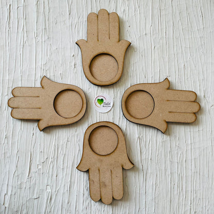 MDF Hamsa T-Light Holder (4 pcs) Tulsi Resin Store