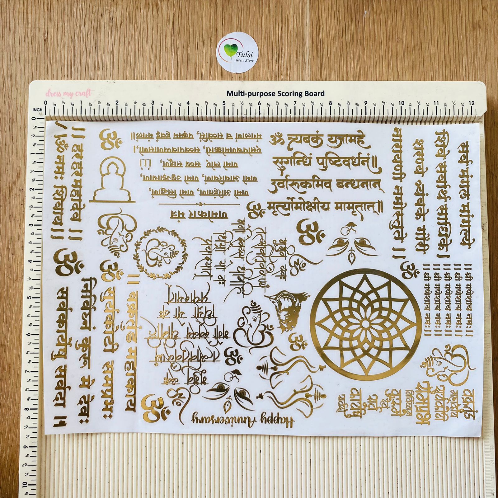 Distash Metal Sticker - A4 Mix Mantra (B) (2 Sheet) Tulsi Resin Store
