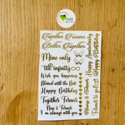 Metal Sticker - A6 Small Caption Tulsi Resin Store