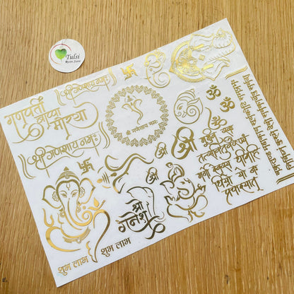 Metal Sticker - A5 Ganesha Mix (A) Tulsi Resin Store
