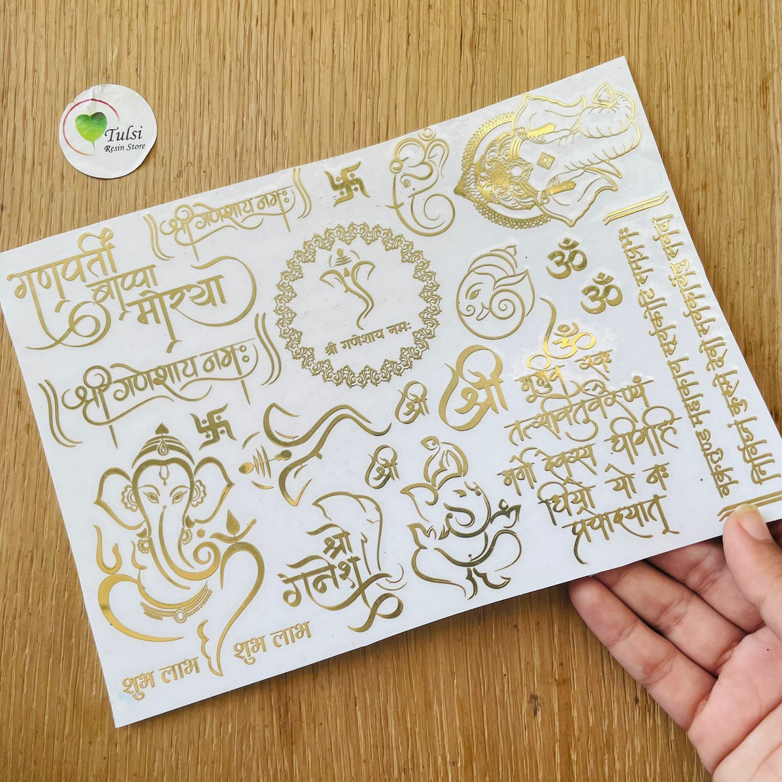 Metal Sticker - A5 Ganesha Mix (A) Tulsi Resin Store
