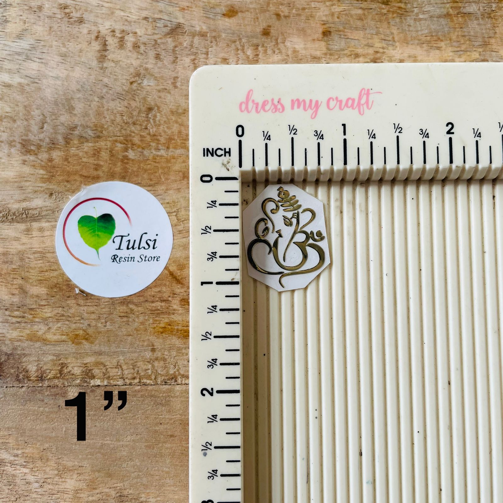 Metal Sticker - Ganpati (C) 1 Inch Tulsi Resin Store
