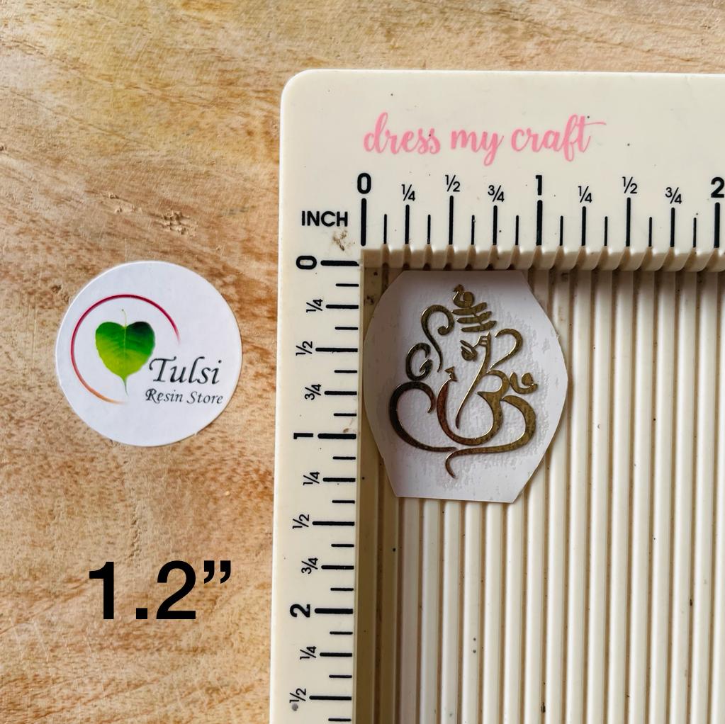 Metal Sticker - Ganpati (C) 1.2 Inches Tulsi Resin Store