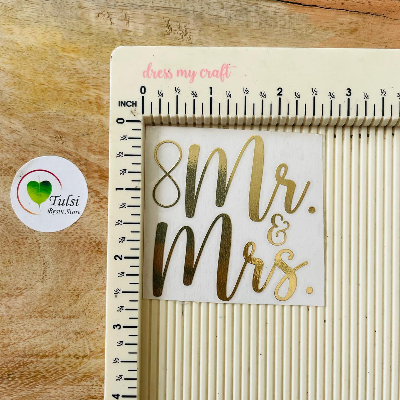 Metal Sticker - Mr & Mrs with Infinity Tulsi Resin Store