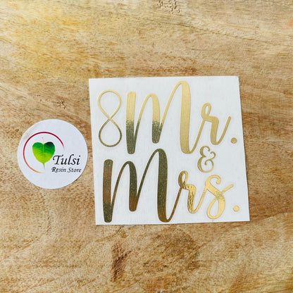 Metal Sticker - Mr & Mrs with Infinity Tulsi Resin Store