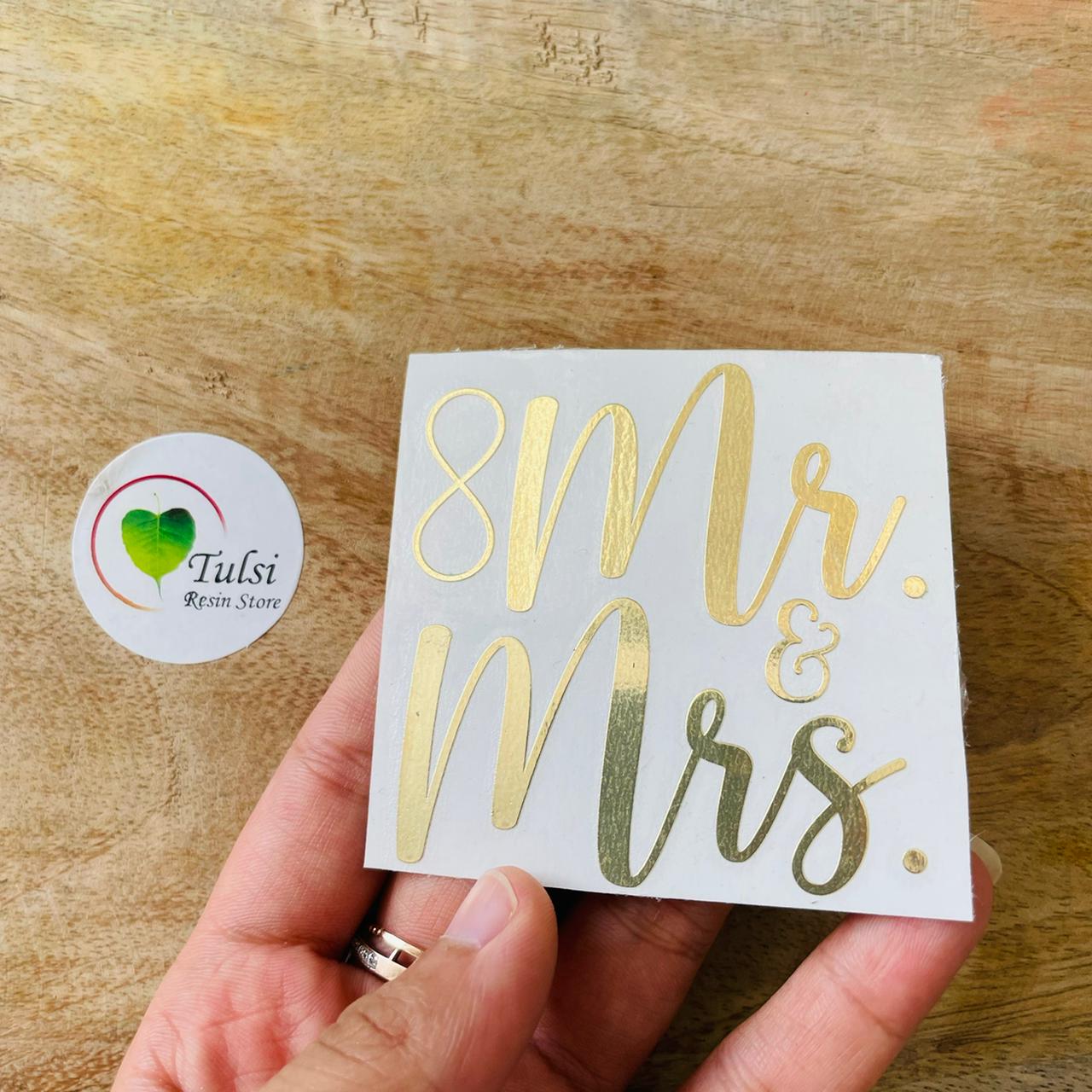 Metal Sticker - Mr & Mrs with Infinity Tulsi Resin Store