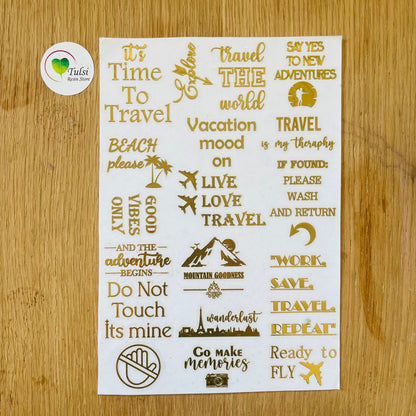 Metal Sticker - A5 Travel Captions (B) Tulsi Resin Store