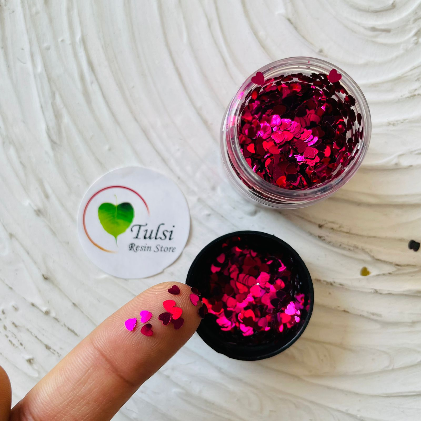 Heart Glitter Chunks Rani Tulsi Resin Store