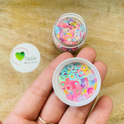 Sequin colourful shakers Circle Tulsi Resin Store