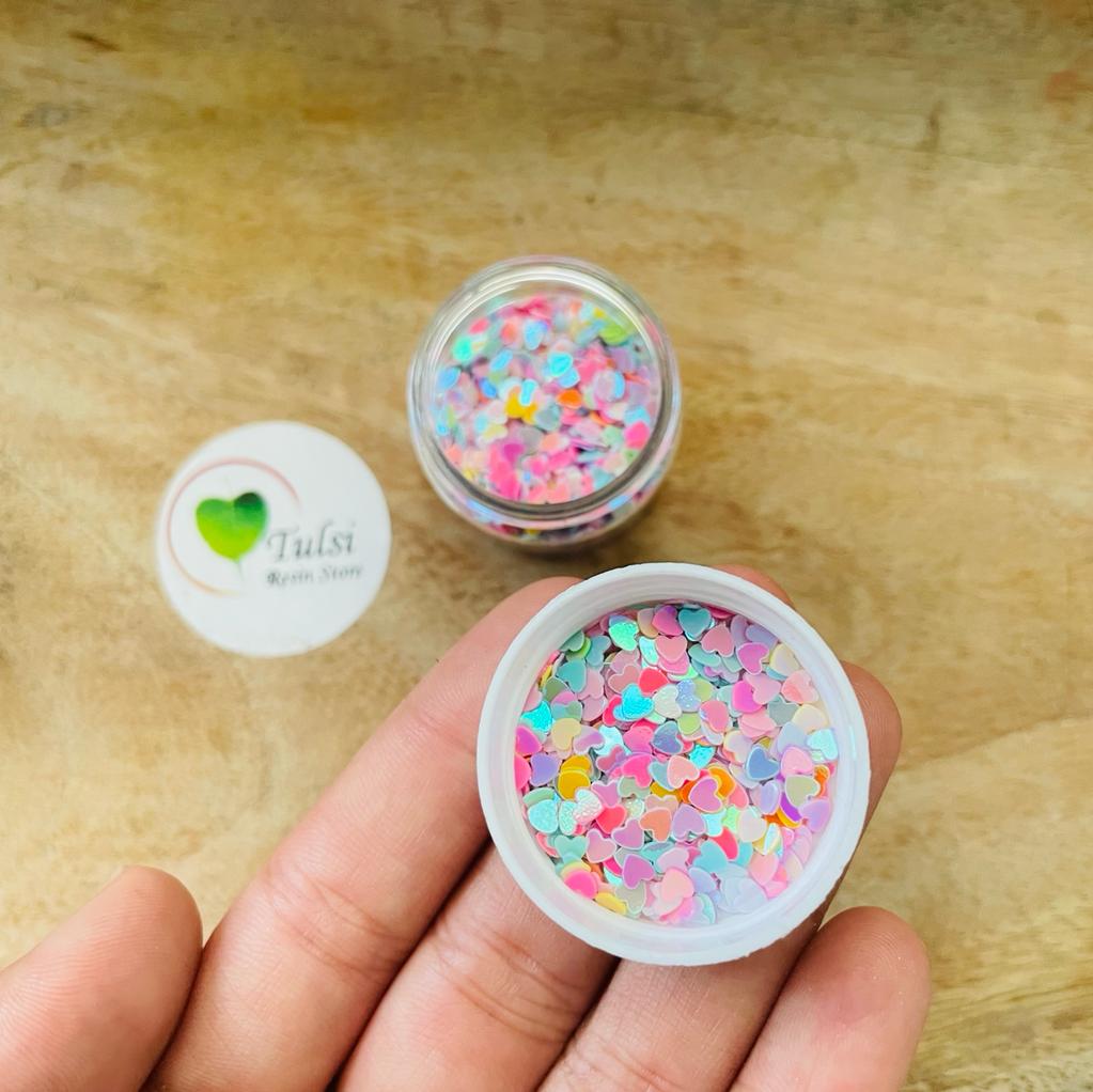 Sequin colourful shakers Heart Tulsi Resin Store