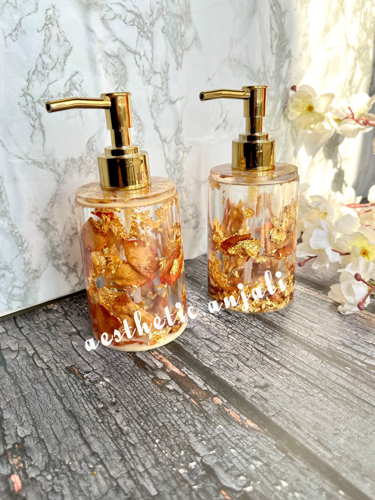 Round Soap Dispenser Mould - Gold - - Tulsi Resin Store
