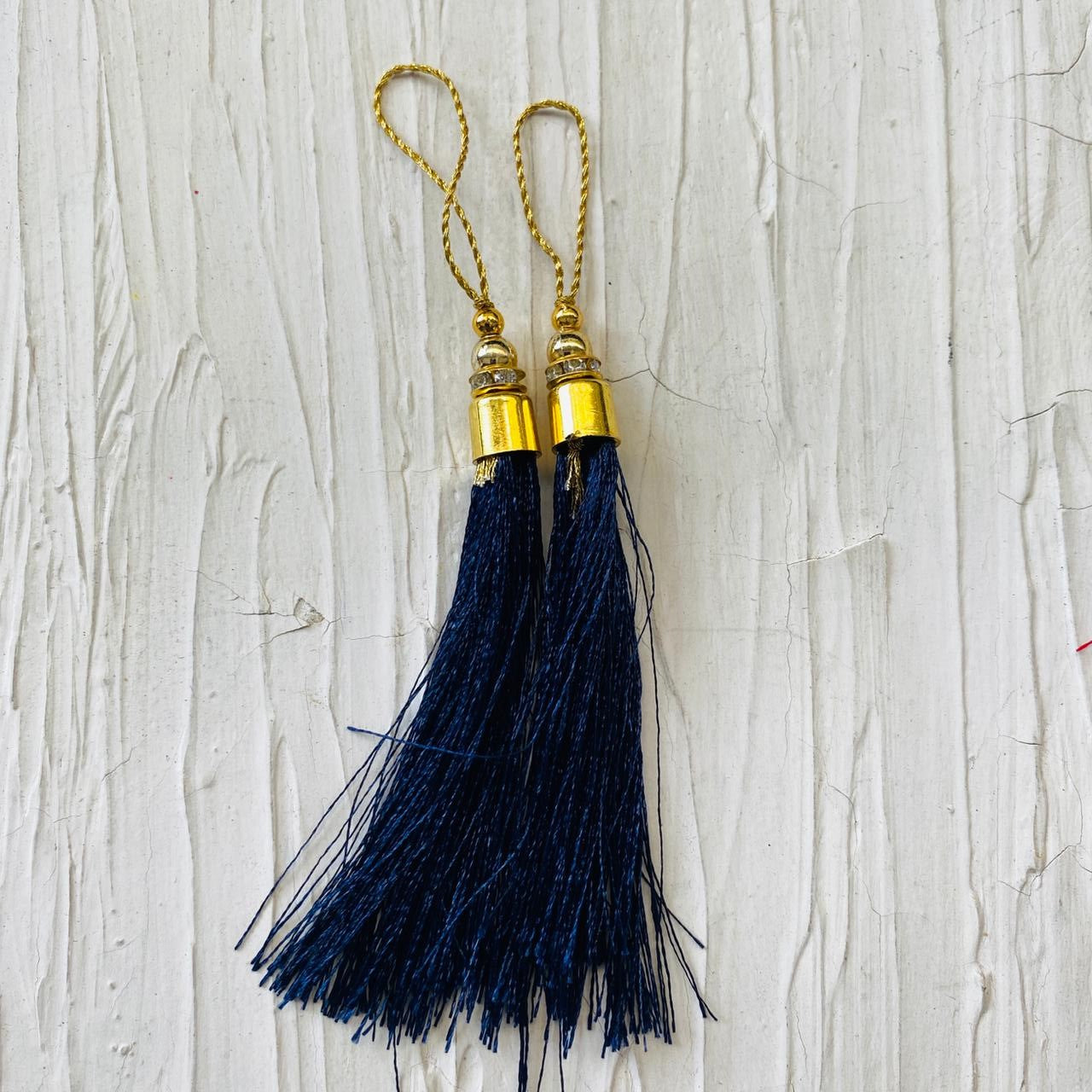 Tassels for Bookmark (2pc) - Navy blue - tulsiresin