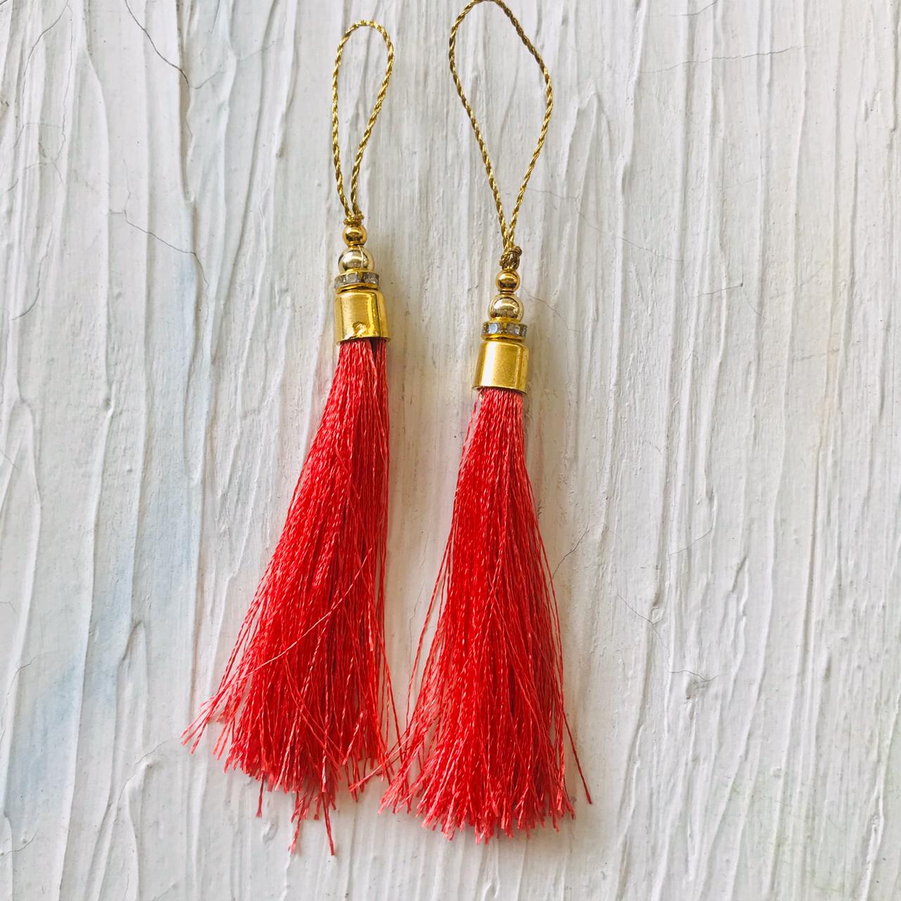 Tassels for Bookmark (2pc) - Peach - tulsiresin