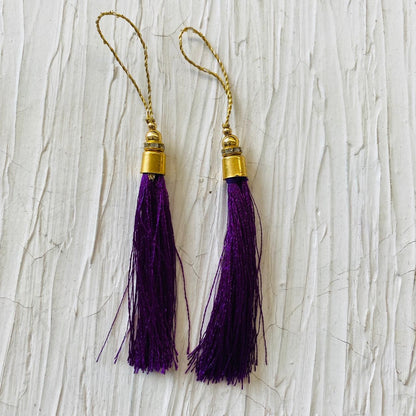 Tassels for Bookmark (2pc) - Purple - tulsiresin