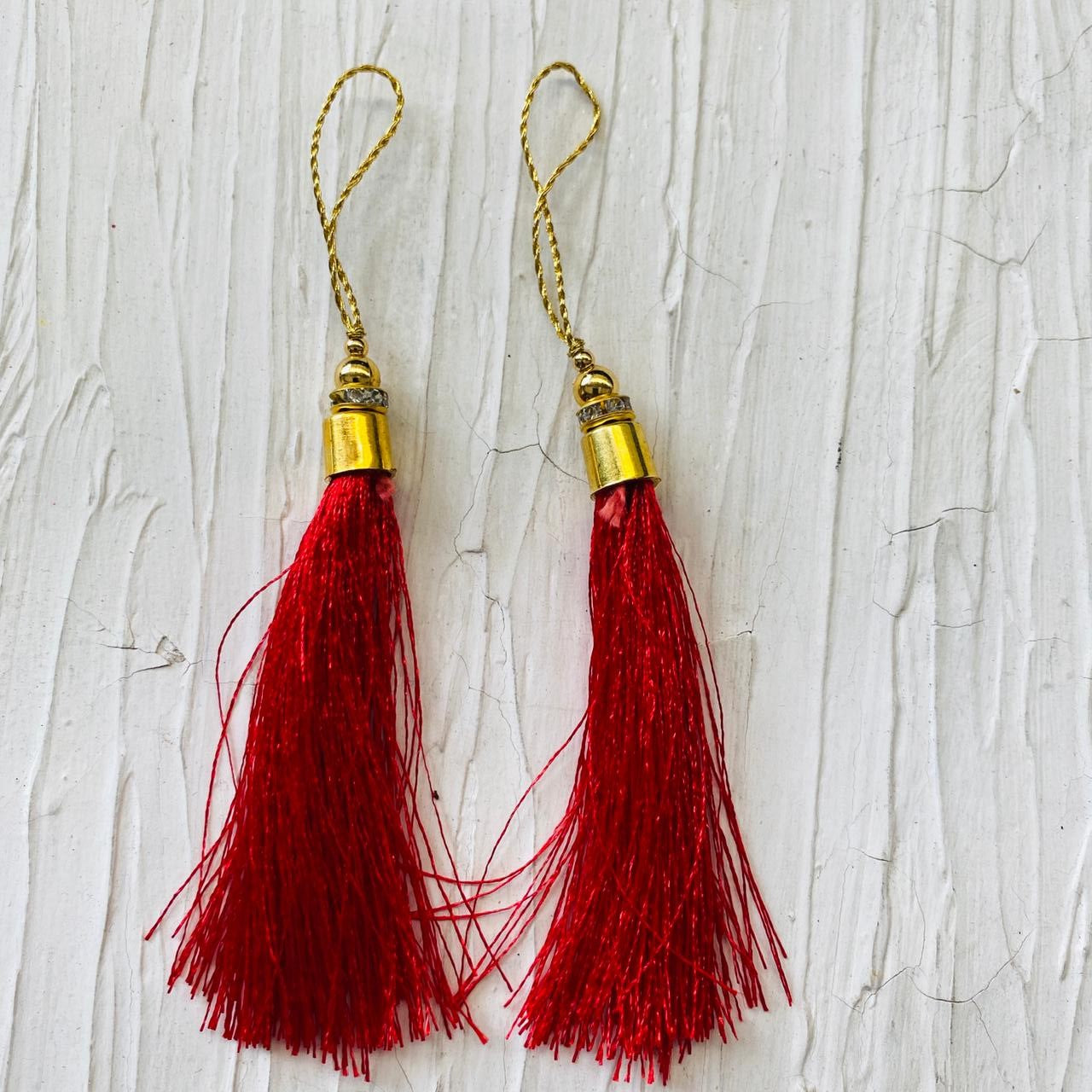 Tassels for Bookmark (2pc) - Red - tulsiresin