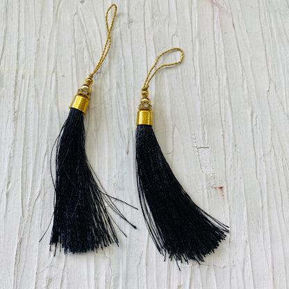 Tassels for Bookmark (2pc) - Black - tulsiresin