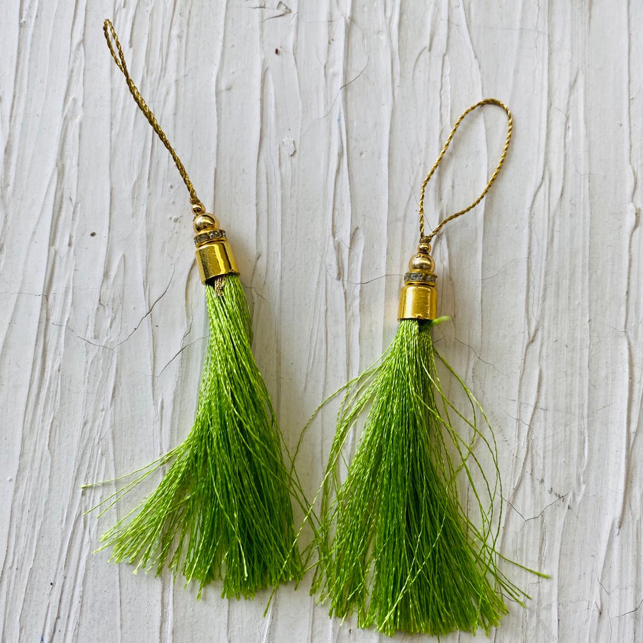 Tassels for Bookmark (2pc) - Light Green - tulsiresin