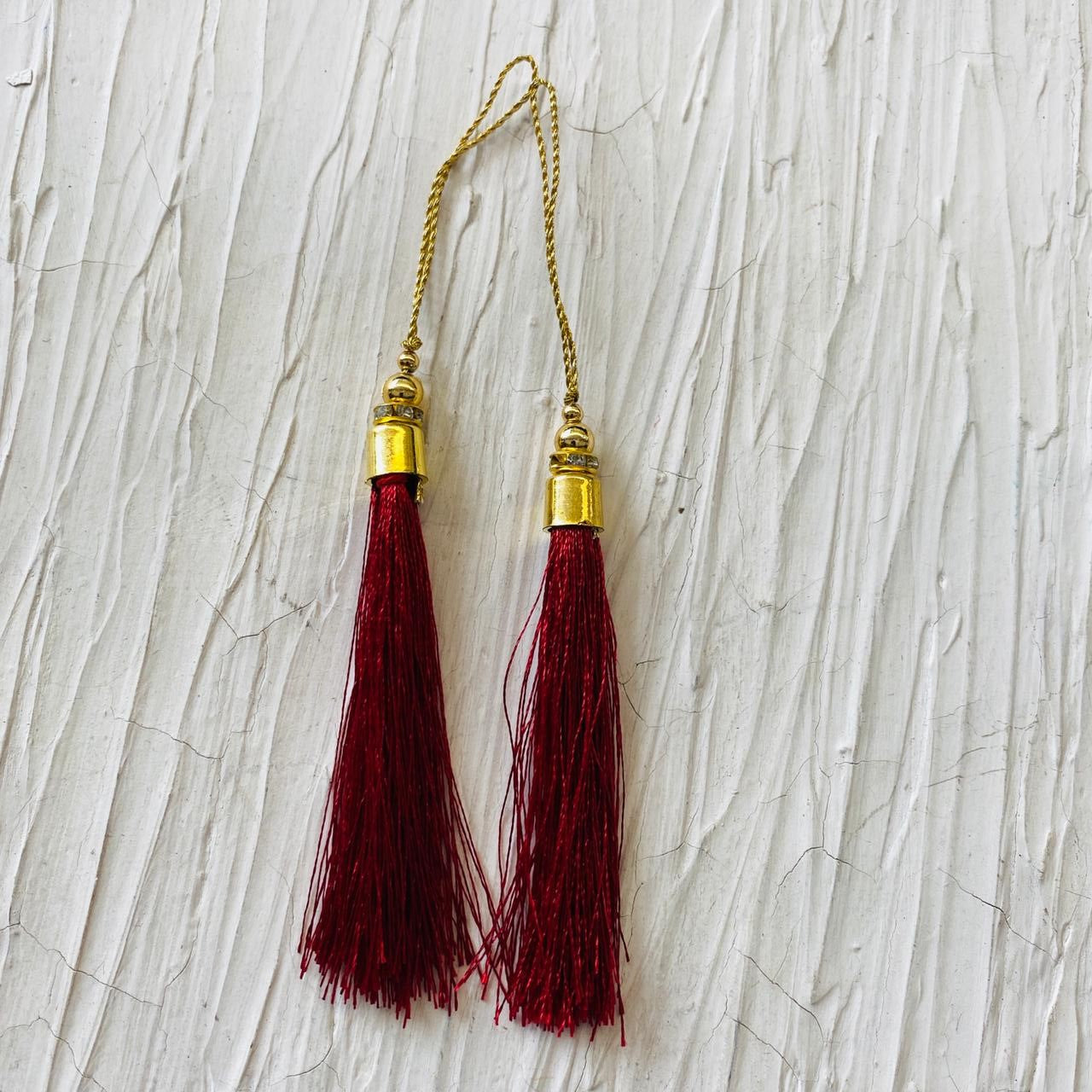 Tassels for Bookmark (2pc) - Maroon - tulsiresin