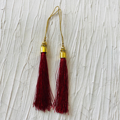 Tassels for Bookmark (2pc) - Maroon - tulsiresin