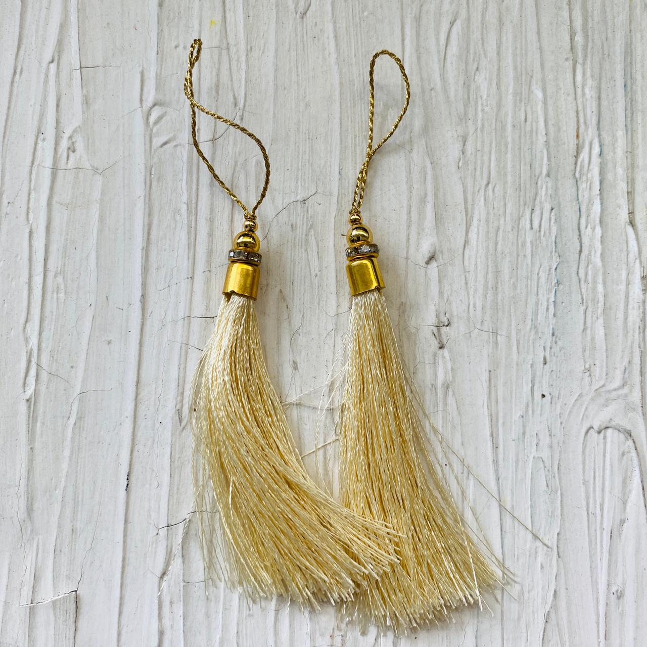 Tassels for Bookmark (2pc) - Off white - tulsiresin