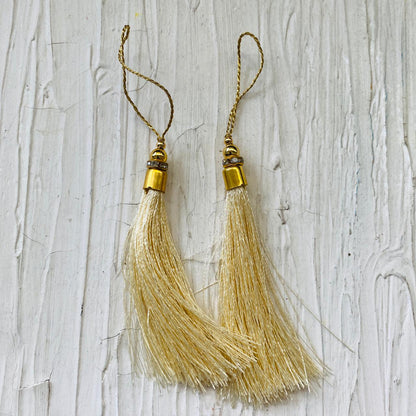 Tassels for Bookmark (2pc) - Off white - tulsiresin