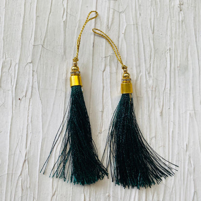 Tassels for Bookmark (2pc) - Olive Green - tulsiresin