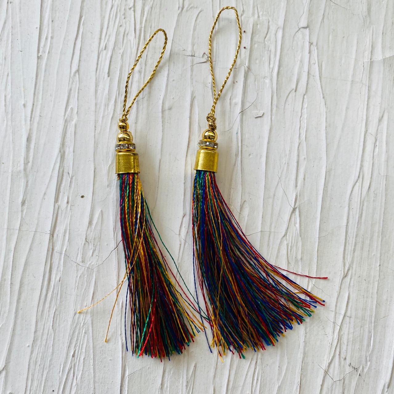 Tassels for Bookmark (2pc) - Rainbow - tulsiresin